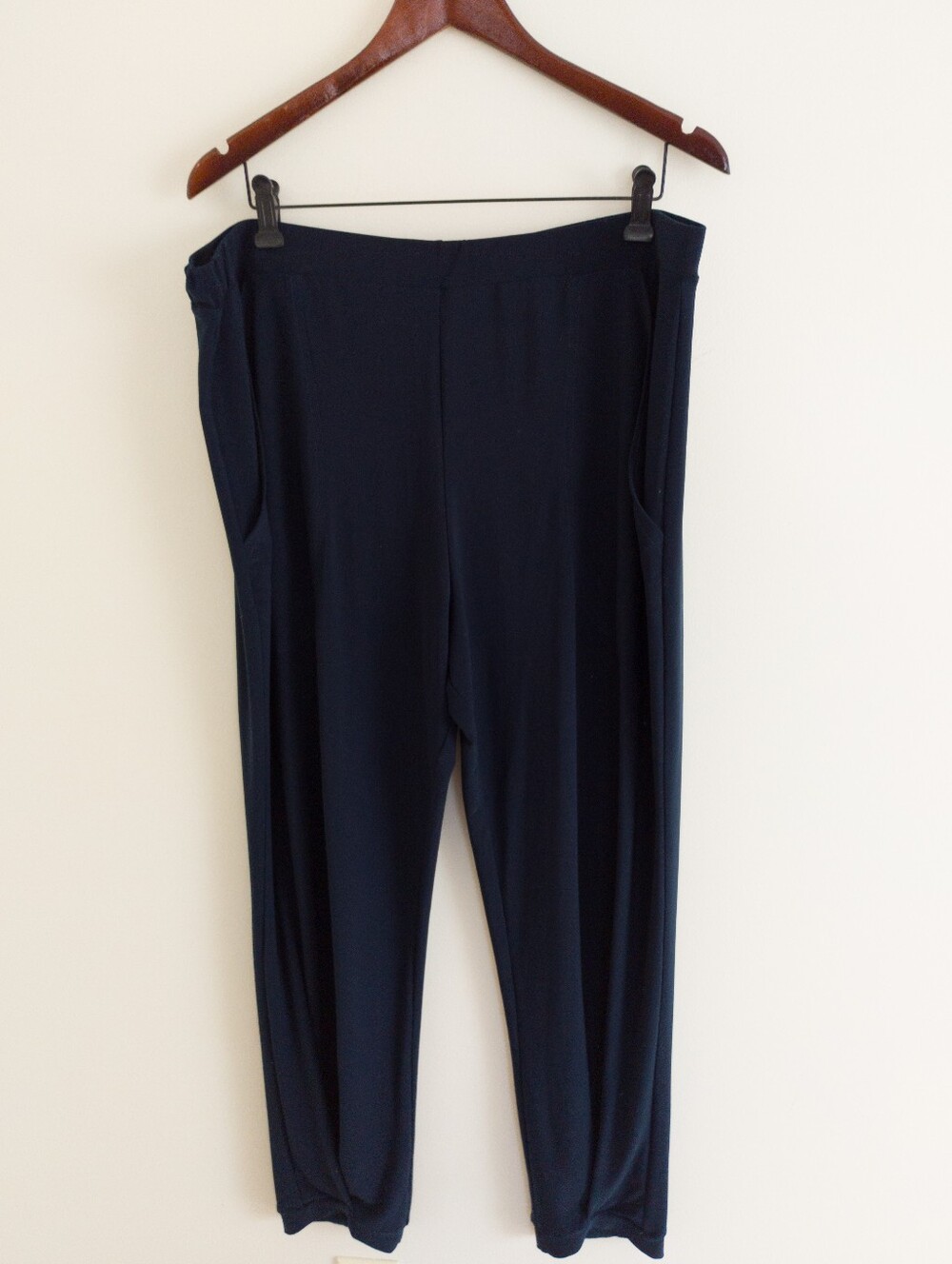 Sympli Canada Navy Blue Twist Slit Hem Tapered Peg Leg Pants Plus 00G